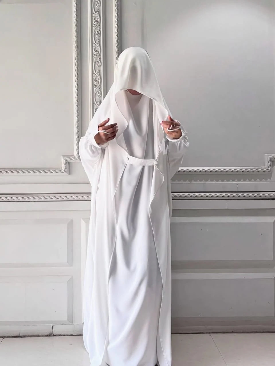 Premium Saudi Jilbab 1-Piece Full Length – white