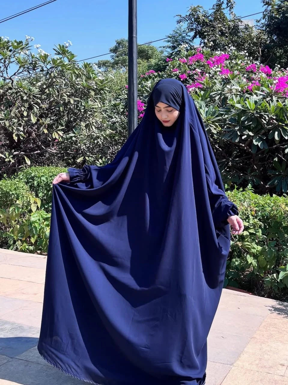 Premium Saudi Jilbab 1-Piece Full Length – Navy Blue