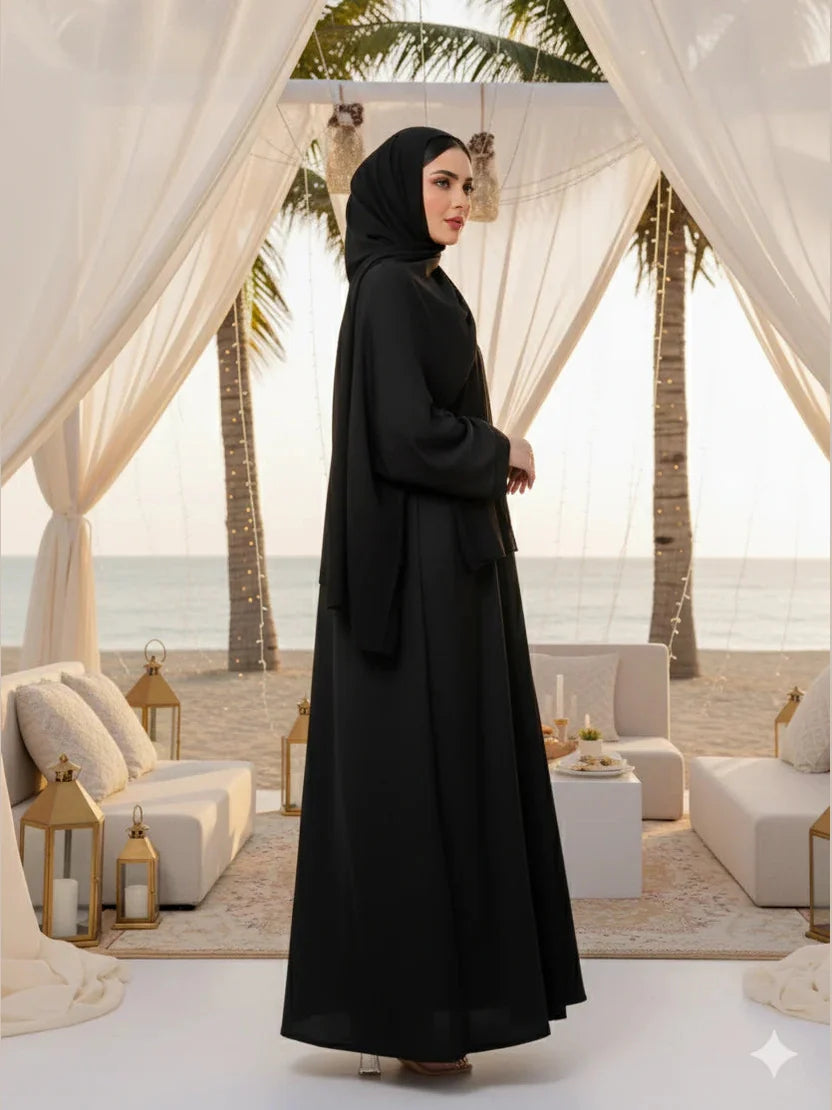 Sumaira Premium Black Abaya