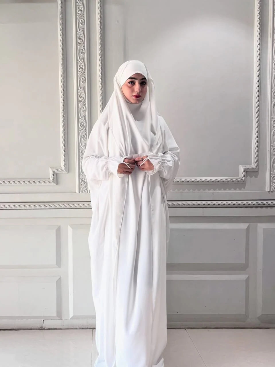 Premium Saudi Jilbab 1-Piece Full Length – white