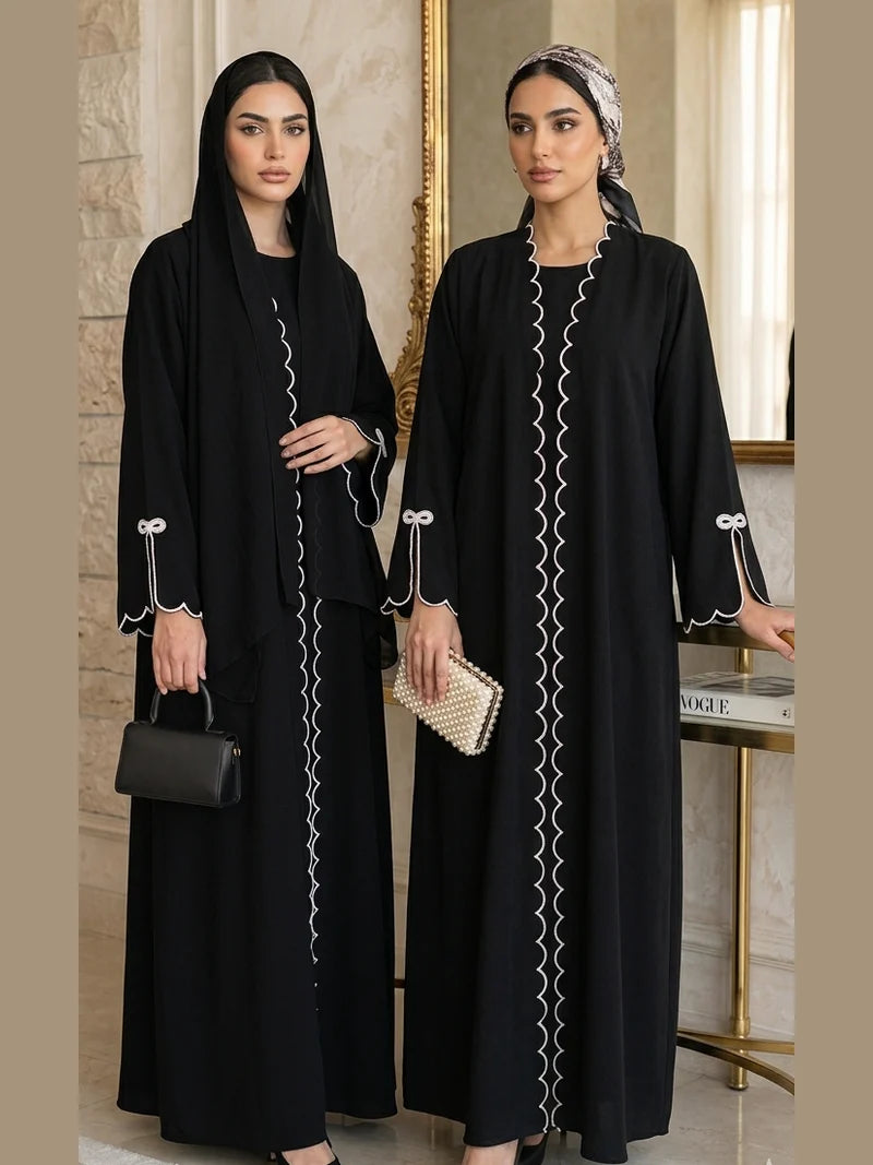 The Bow Accent Abaya (Premium Fabric)