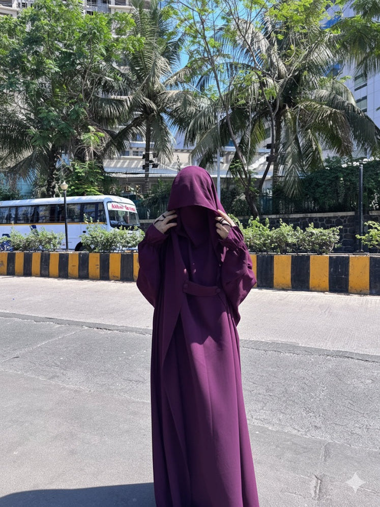 Sale Premium Saudi Jilbab 1-Piece Full Length – Deep Purple