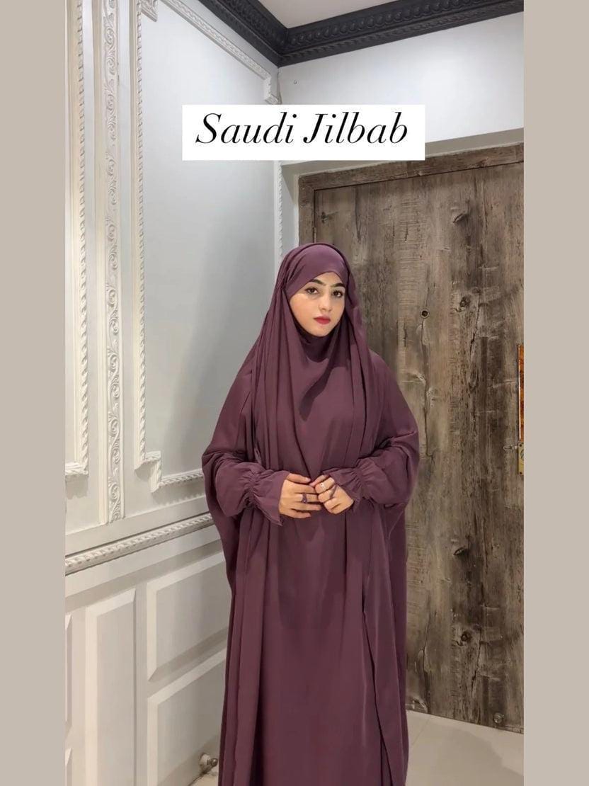 Premium Saudi Jilbab 1 Piece Full Length plum