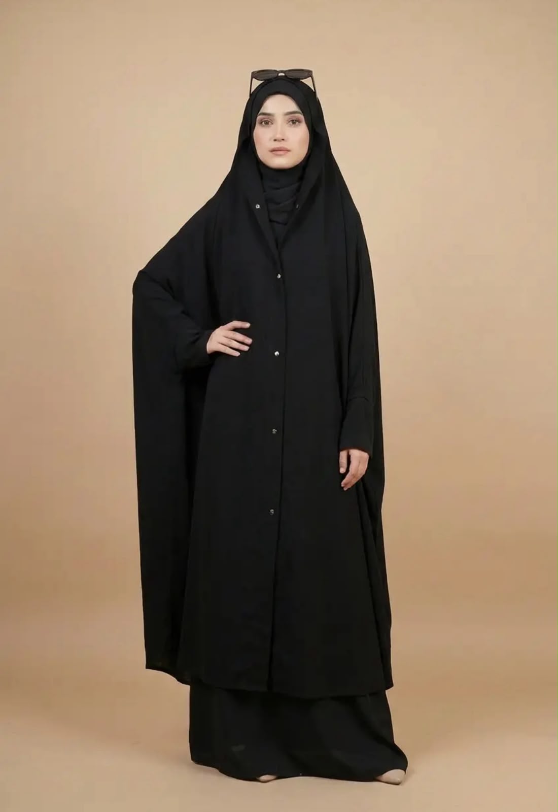 70% OFF — Irani / Iraqi Chadar with Sleeves & Buttons (High-Quality Imported Nida Fabric)
