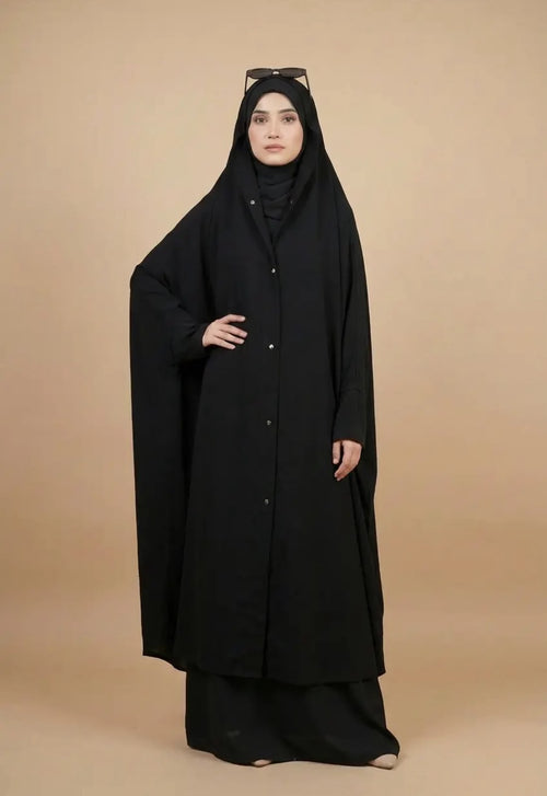 70% OFF — Irani / Iraqi Chadar with Sleeves & Buttons (High-Quality Imported Nida Fabric)