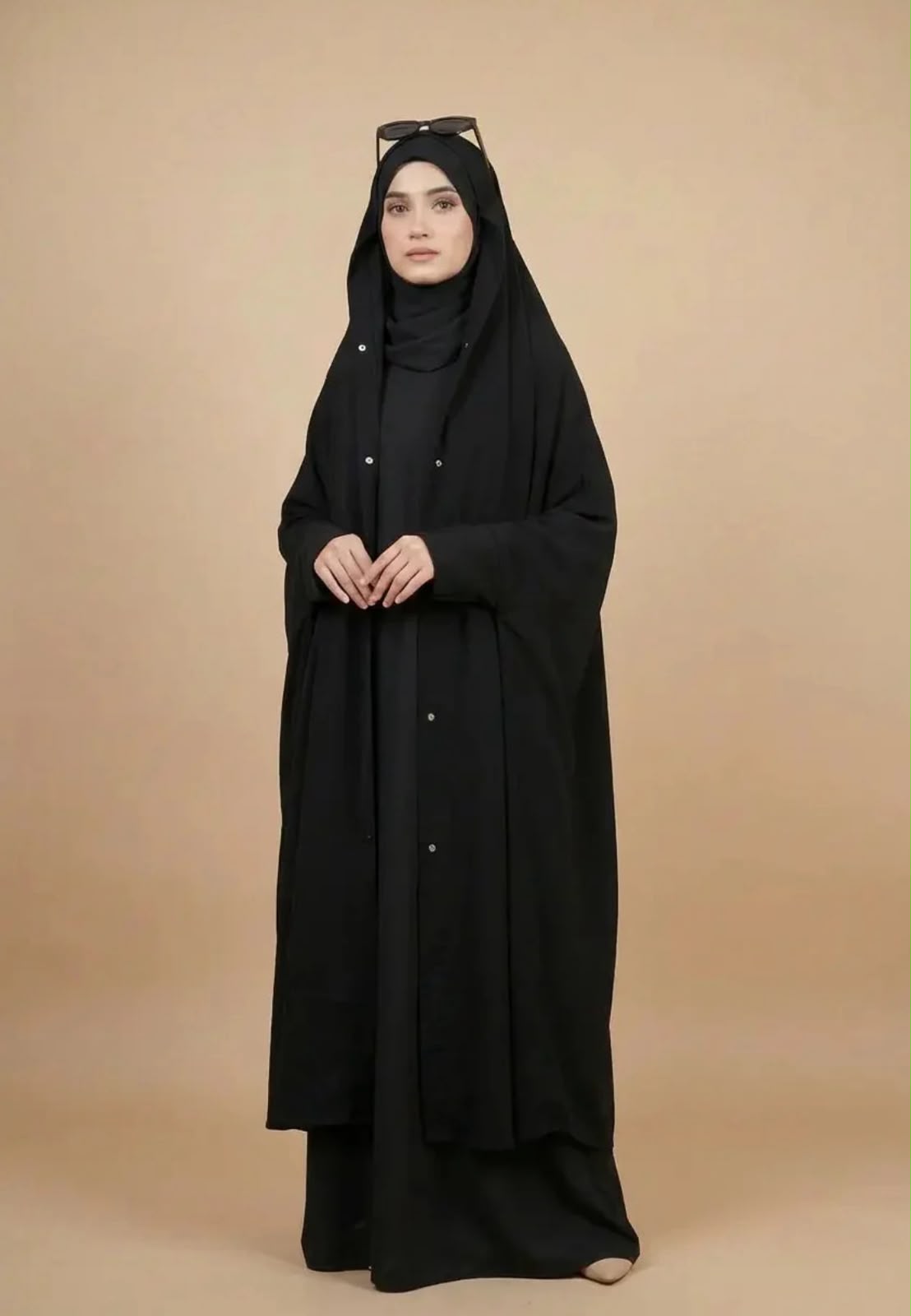 70% OFF — Irani / Iraqi Chadar with Sleeves & Buttons (High-Quality Imported Nida Fabric)