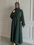 Premium Zoom Front Open Abaya – Free Scarf included ( Green ) 60% OFF
