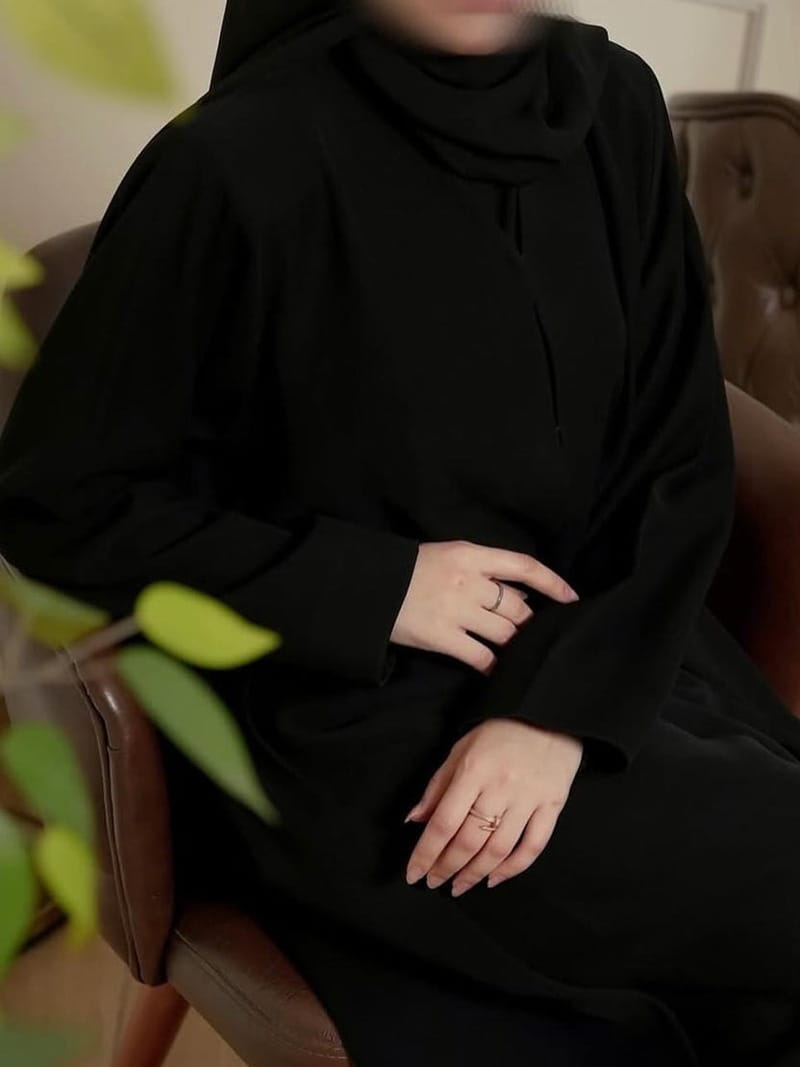Premium Zoom Front Open Abaya – Free Scarf included ( Black ) 60% OFF