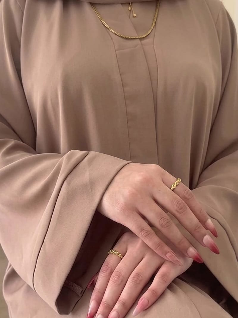 Premium Zoom Front Open Abaya – Free Scarf included ( Mushroom beige ) 60% OFF