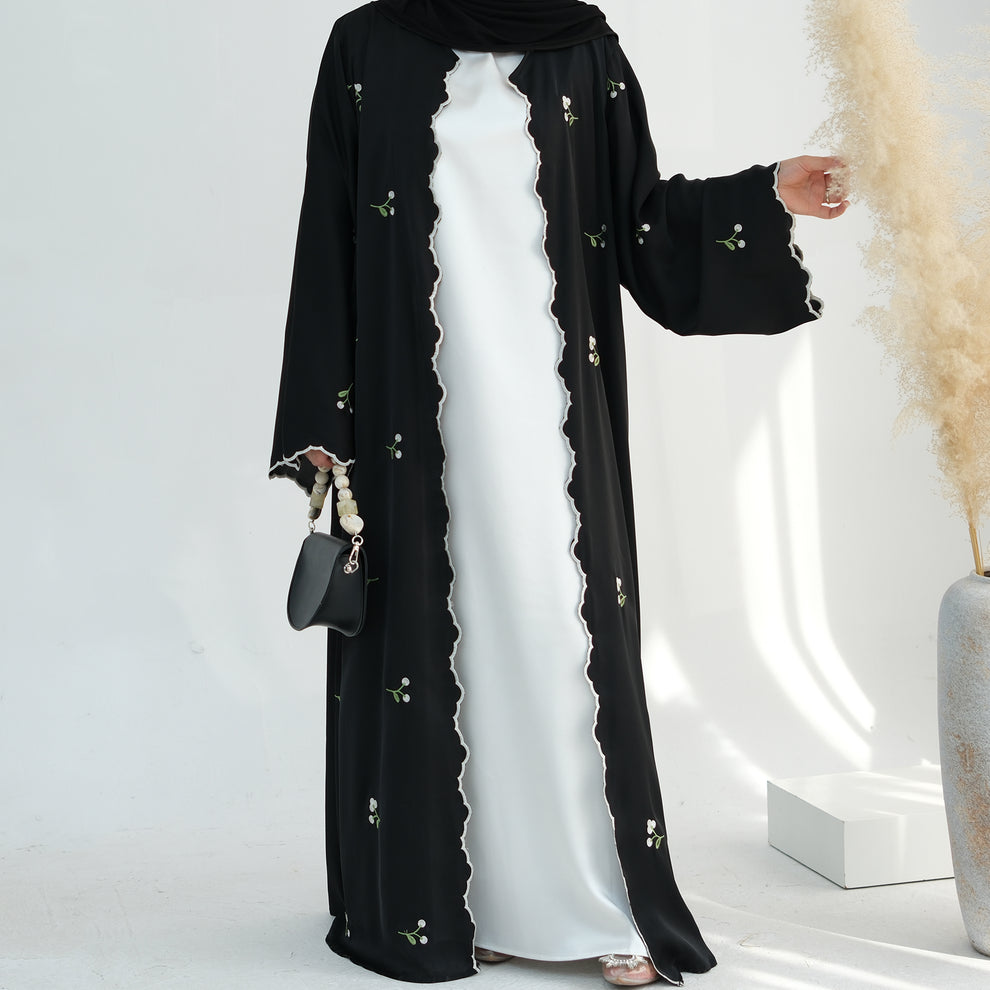 Scallops floral abaya with Inner