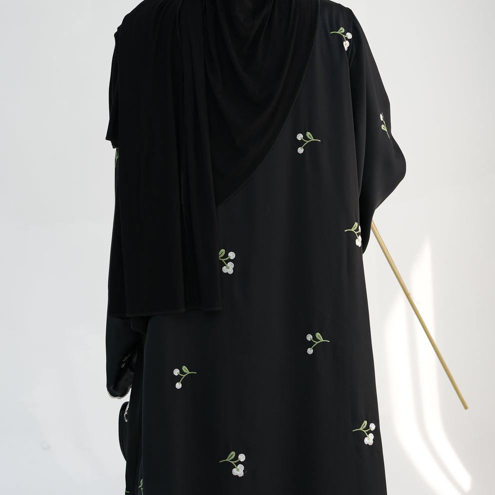 Scallops floral abaya with Inner