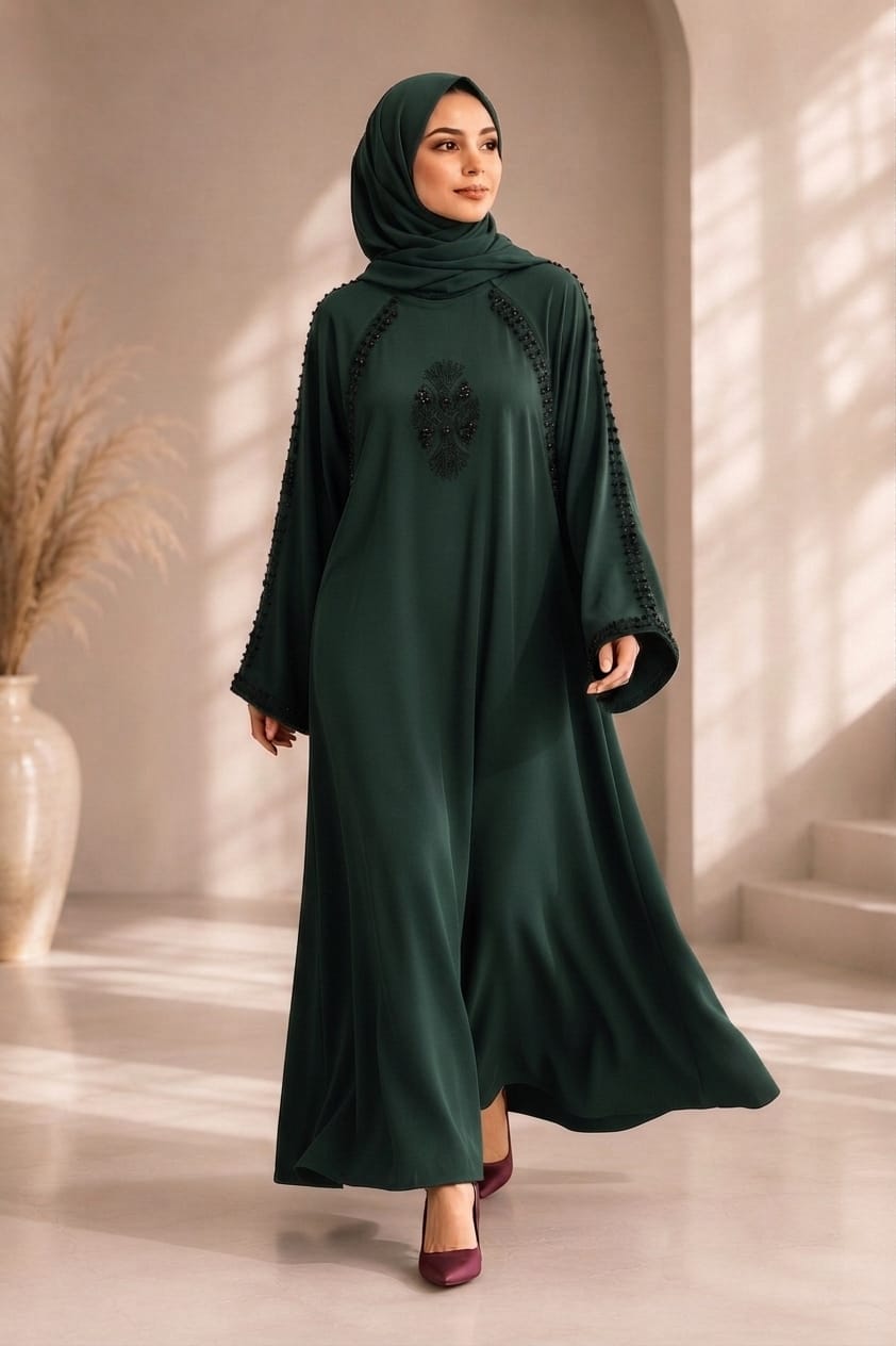 Bottle Green Grace Abaya