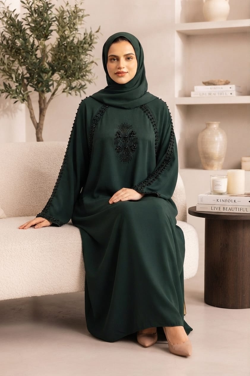 Bottle Green Grace Abaya