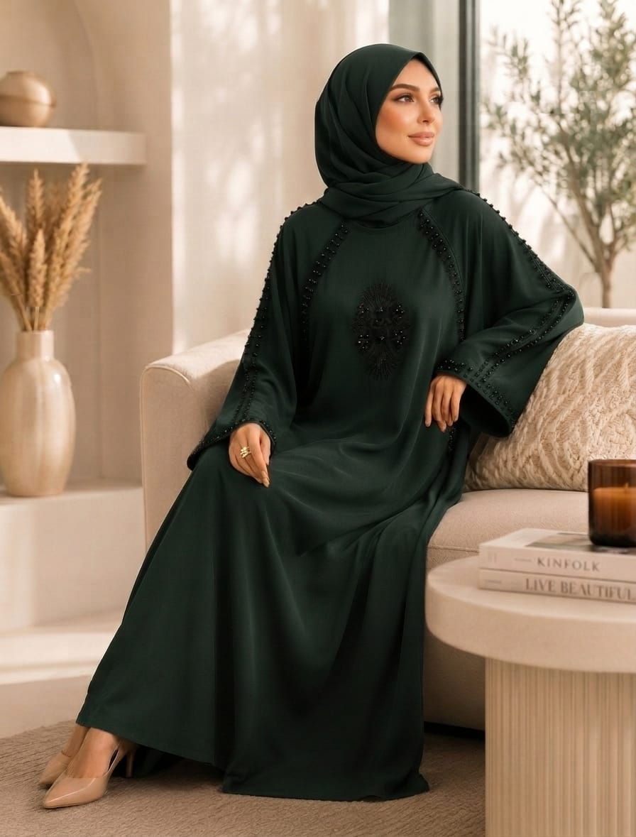 Bottle Green Grace Abaya