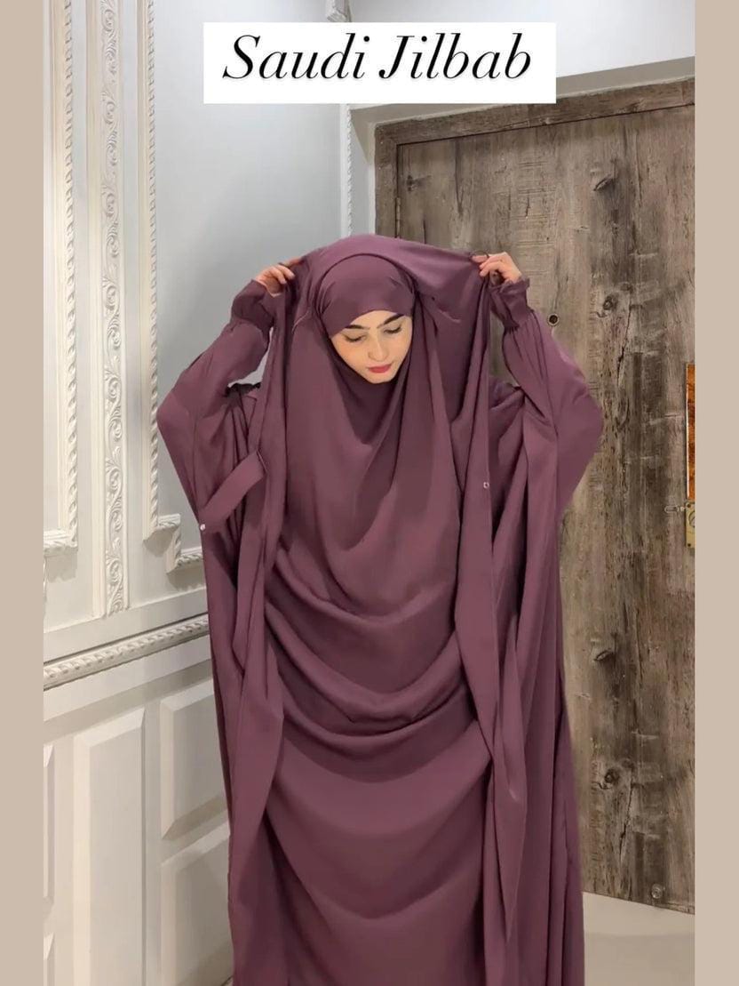 Premium Saudi Jilbab 1 Piece Full Length plum