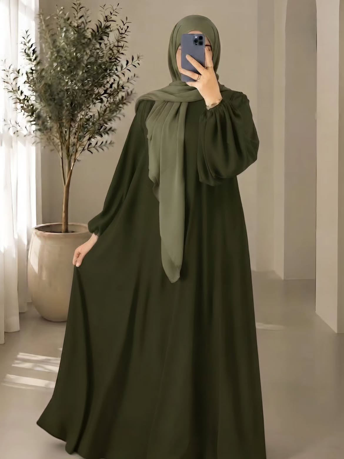 Premium Basic Maxi Style Abaya OliveGreen