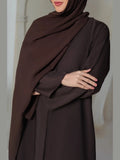 Nina Premium Front open abaya  – Free Scarf included ( Brown ) 60% OFF